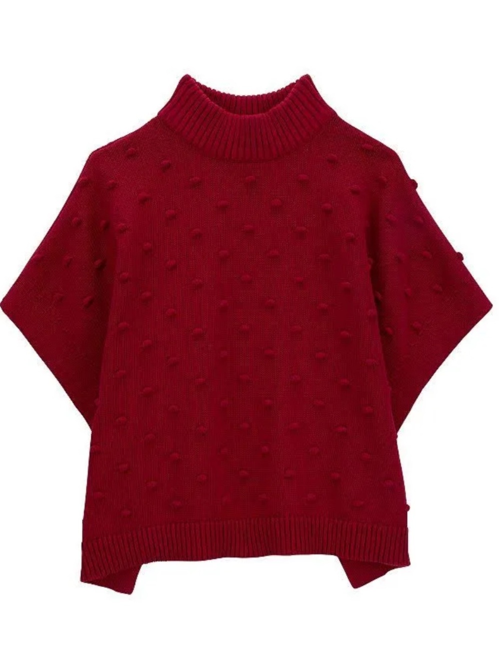Carter’s Girl’s Pom Pom Poncho Sweater Red